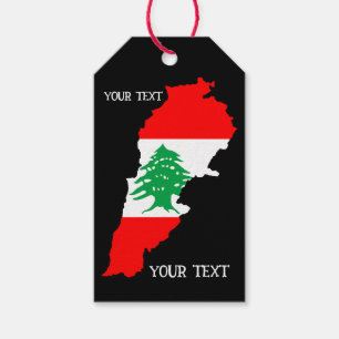 Lebanon Map with Flag Gift Tags