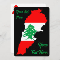 Lebanon Map with Flag