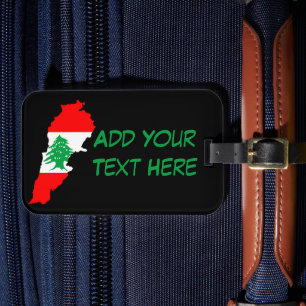 Lebanon Map with Flag Luggage Tag