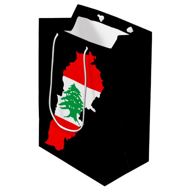Lebanon Map with Flag Medium Gift Bag (Front Angled)
