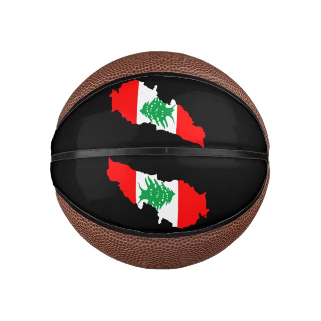 Lebanon Map with Flag Mini Basketball (Front)