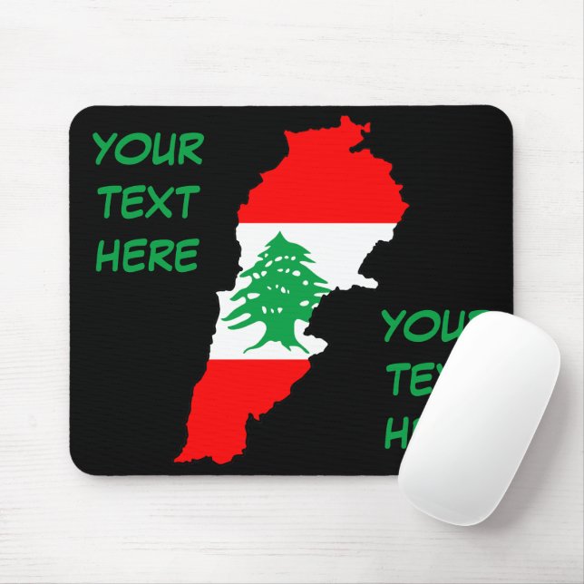 Lebanon Map with Flag Mouse Pad (With Mouse)