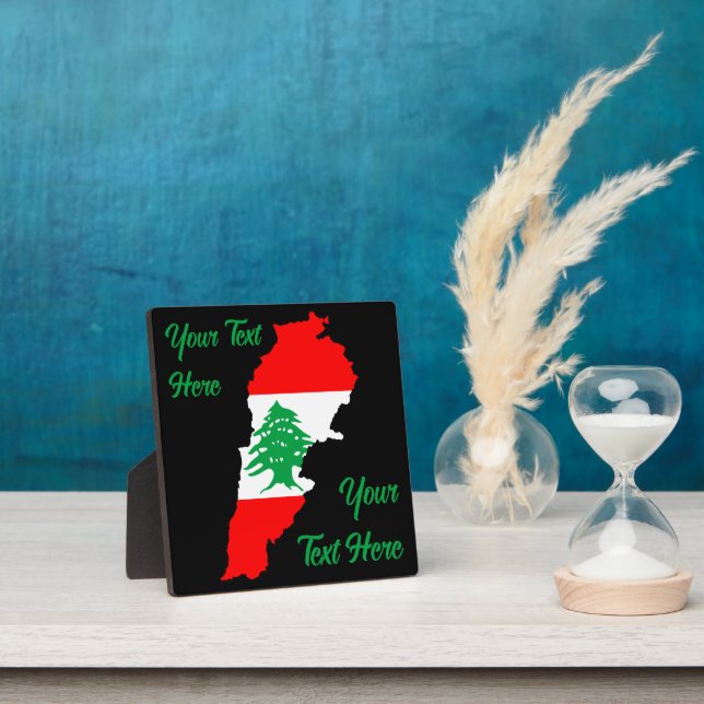 Lebanon Map with Flag Plaque (Insitu)