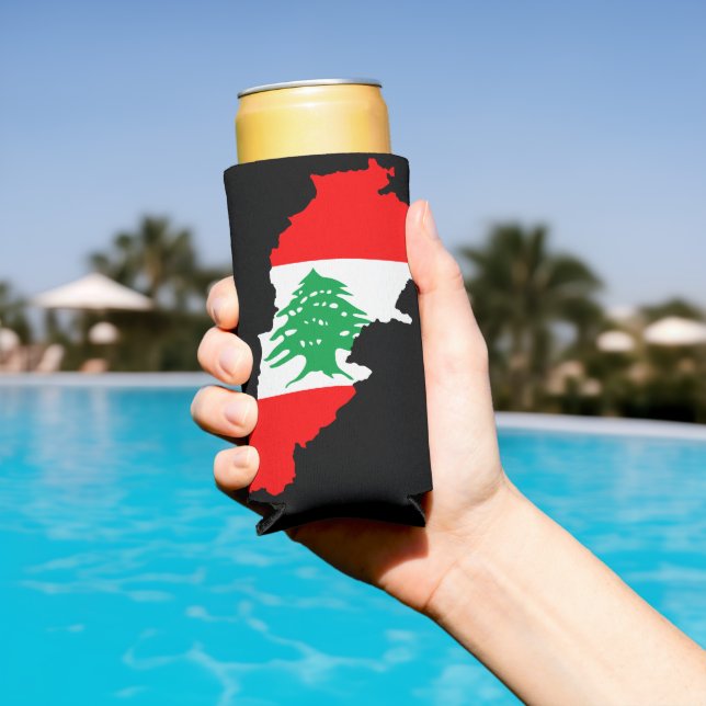 Lebanon Map with Flag Seltzer Can Cooler (In Situ Pool)