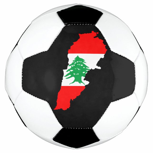 Lebanon Map with Flag Soccer Ball (Front)