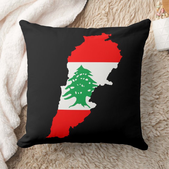 Lebanon Map with Flag Stone Magnet Cushion (Blanket)