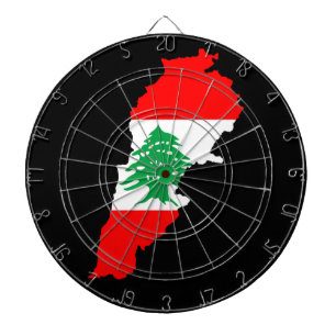 Lebanon Map with Flag Stone Magnet Dartboard
