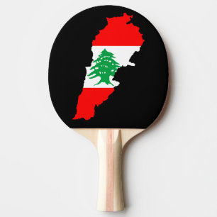 Lebanon Map with Flag Stone Magnet Ping Pong Paddle