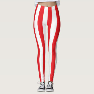 Lebanon National Flag Colours Vertical Striped Leggings