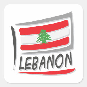 Lebanon    Pride X Flag Square Sticker