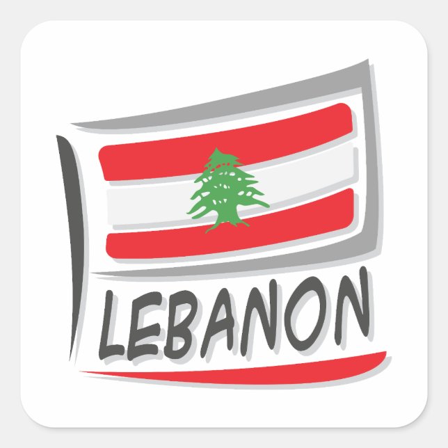 Lebanon    Pride X Flag Square Sticker (Front)