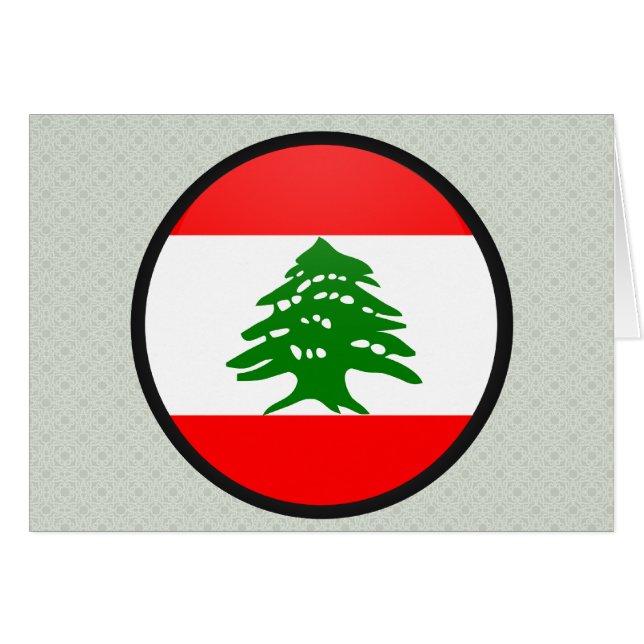 Lebanon quality Flag Circle (Front Horizontal)
