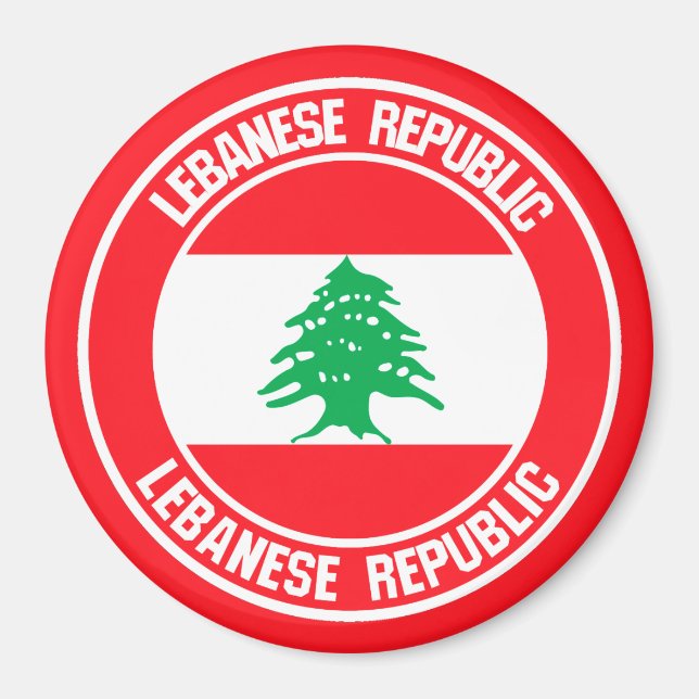 Lebanon Round Emblem Magnet (Front)