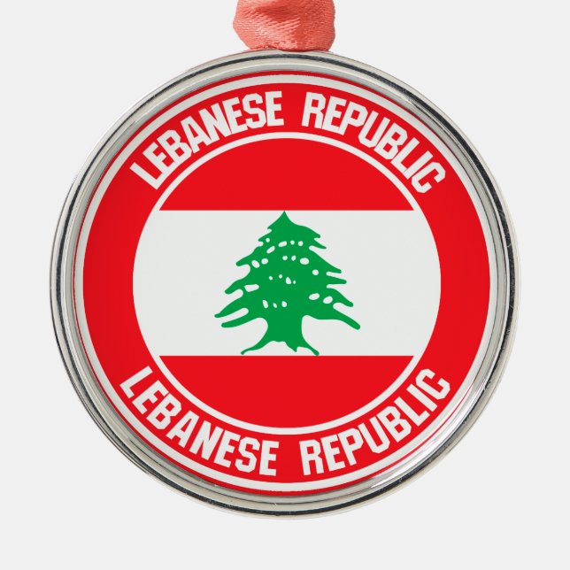 Lebanon Round Emblem Metal Ornament (Front)