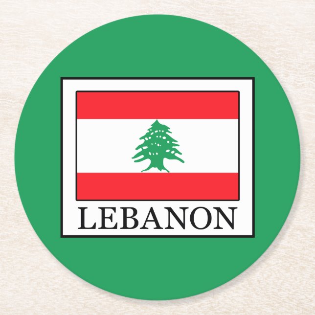 Lebanon Round Paper Coaster (Front)