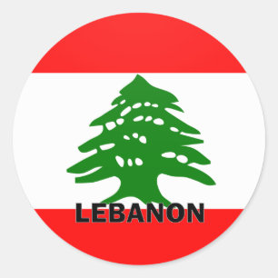 Lebanon Roundel quality Flag Classic Round Sticker