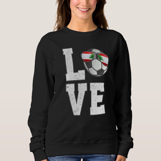 Lebanon Soccer Love Lebanese Fan Flag Sweatshirt (Front)