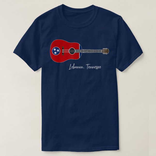 Lebanon Tennessee Guitar  T-Shirt (Design Front)
