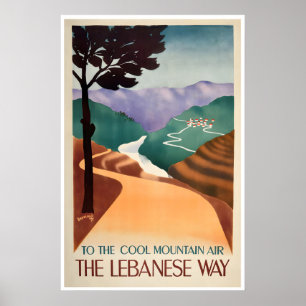 Lebanon Travel Poster Vintage Lebanese Art