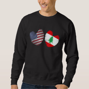 Lebanon USA Heart American Flag Lebanese Flag Love Sweatshirt