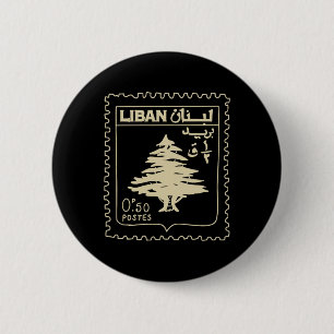 Lebanon Vintage Support Lebanon Beirut Map Lebanes 6 Cm Round Badge