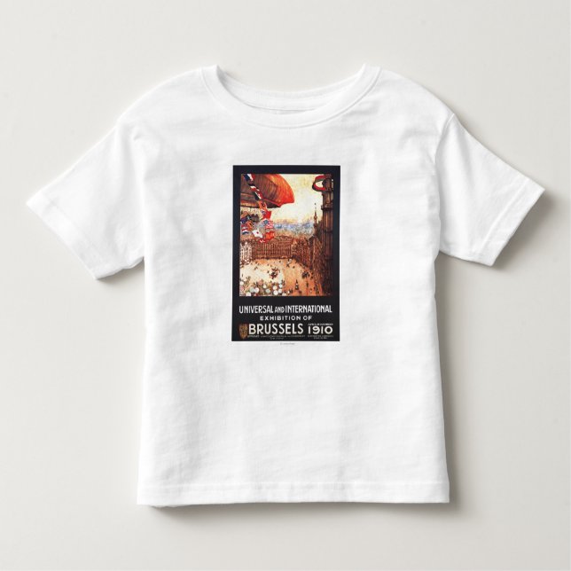 Lebaudy Airship with World Flags at Expo Toddler T-Shirt (Front)