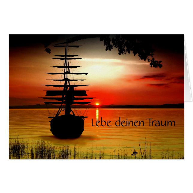 Lebe deinen Traum Grusskarte (Front Horizontal)