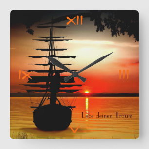 Lebe deinen Traum Uhr Square Wall Clock