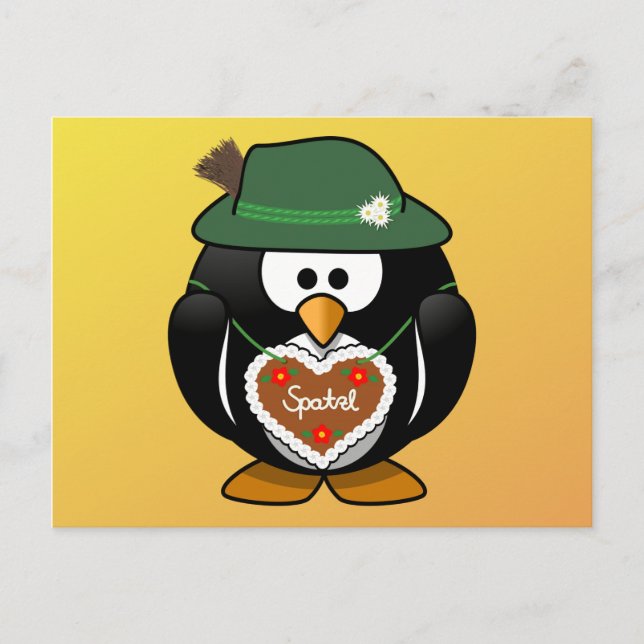 Lebkuchen Spatzl Penguin Oktoberfest Postcard (Front)