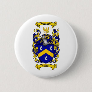 LEBLANC FAMILY CREST -  LEBLANC COAT OF ARMS 6 CM ROUND BADGE