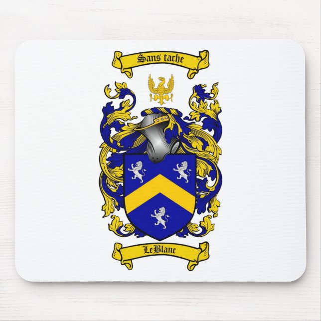 LEBLANC FAMILY CREST -  LEBLANC COAT OF ARMS MOUSE PAD (Front)