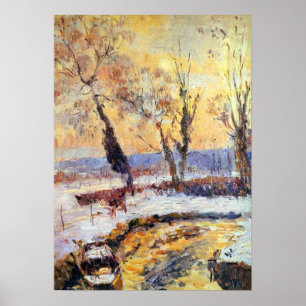 Lebourg - Snow At Sunset Poster