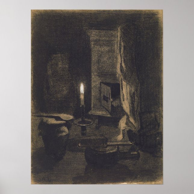 Lebourg - Still Life With Candle Poster (Front)