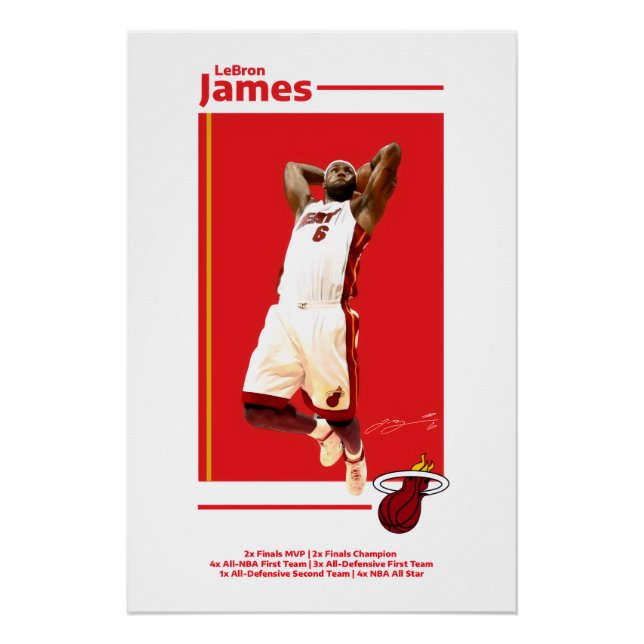 LeBron James Miami Heat Poster (Front)