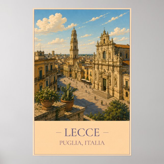 Lecce, Italy – Vintage Travel Poster (Front)