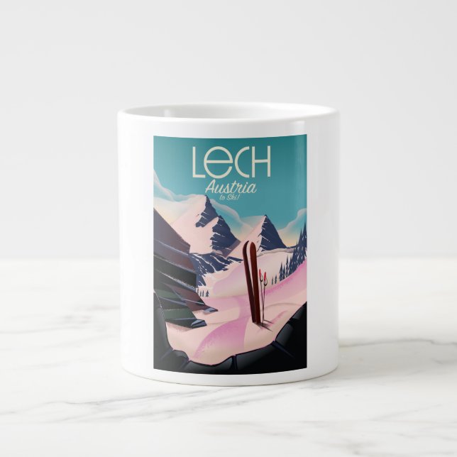 Lech Austria Ski poster. Large Coffee Mug (Front)