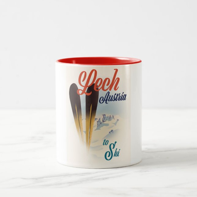Lech Austria Ski poster Two-Tone Coffee Mug (Center)