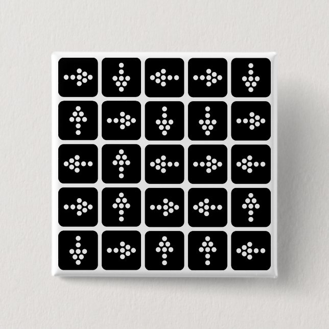 LED Arrow Square 15 Cm Square Badge (Front)