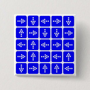 LED Arrow Square Blue 15 Cm Square Badge