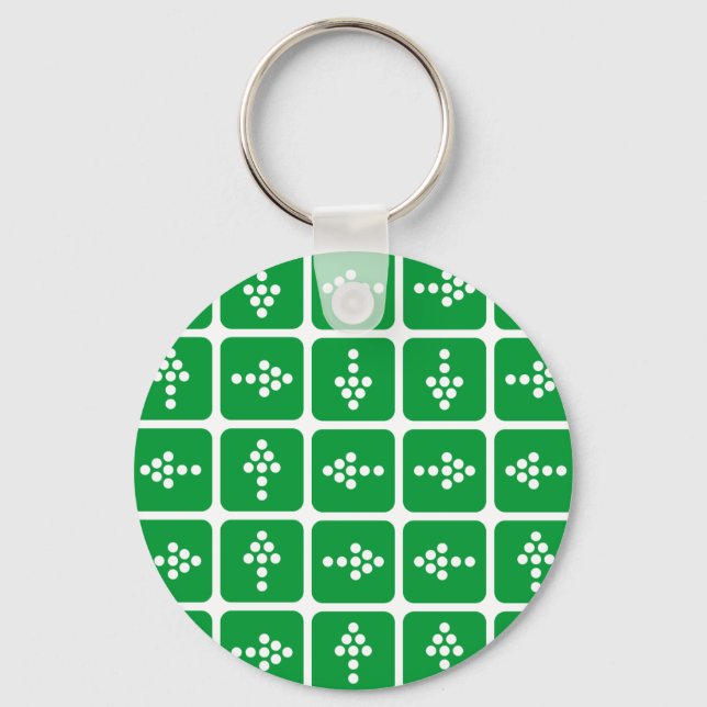 LED Arrow Square Green Key Ring (Front)