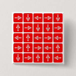LED Arrow Square Red 15 Cm Square Badge