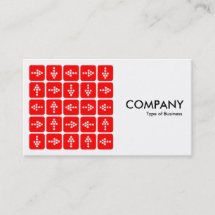 LED Arrows Square Red - White Business Card