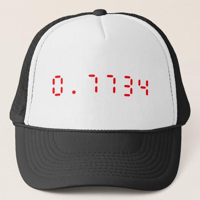 LED Calculator Hello | 0.7734 Trucker Hat (Front)