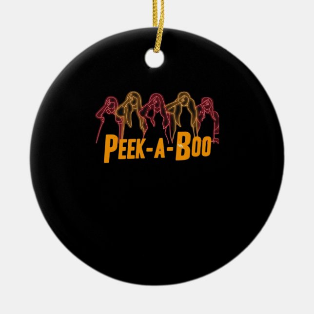 LED Design Peekaboo Era Ceramic Ornament (Front)