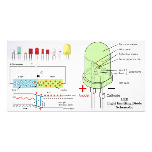 LED Light Emitting Diode Schematic Photo Print