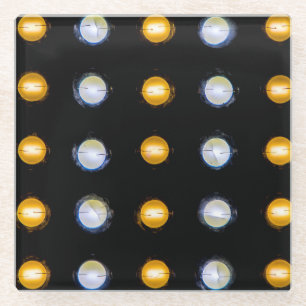LED lights, closeup abstract background. Glass Coaster