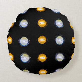 LED lights, closeup abstract background. Round Cushion