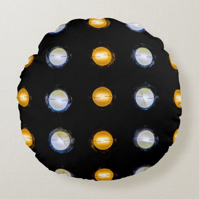 LED lights, closeup abstract background. Round Cushion (Front)