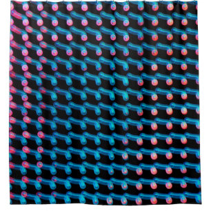 LED lights on the billboard. This is blurred photo Shower Curtain