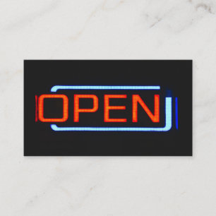 Led Open Sign Company Business Card